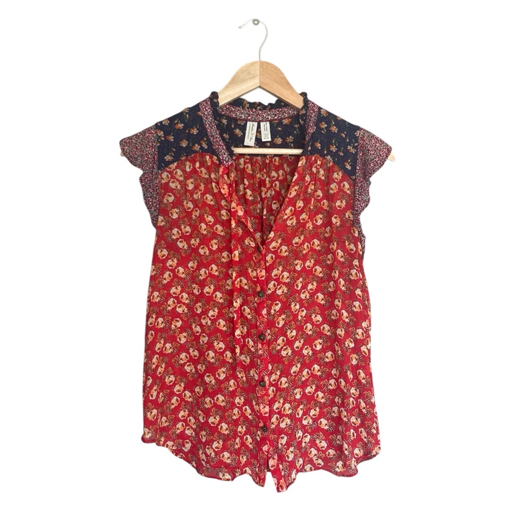 Anthropologie Meadow Rue Floral Blouse